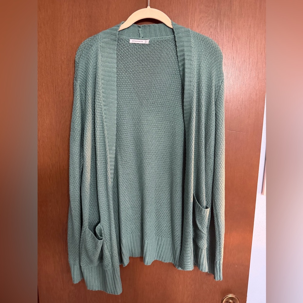 Staccato Sage Green Open-Front Cardigan